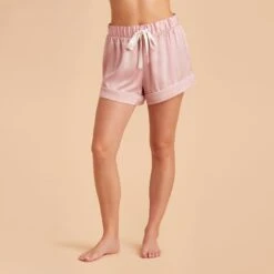 Jonny Satin Pajama Shorts - Dusty Pink