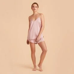 Olivia Cami And Shorts Set - Dusty Pink 25 Olivia Cami And Shorts Set - Dusty Pink -Elegance Bridal Store dusty pink olivia satin cami full body bridesmaid pajamas 02 04d7534f df5b 410e 9377 0f346cc8c1b5