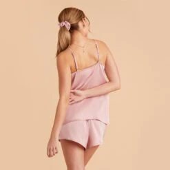 Olivia Satin Cami Top - Dusty Pink -Elegance Bridal Store dusty pink olivia satin cami top bridesmaid pajamas 04 1