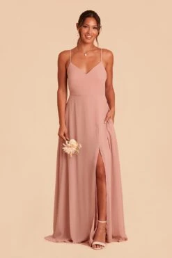 Adelle Chiffon Dress - Dusty Rose -Elegance Bridal Store dusty rose adelle convertible bridesmaid dress 02