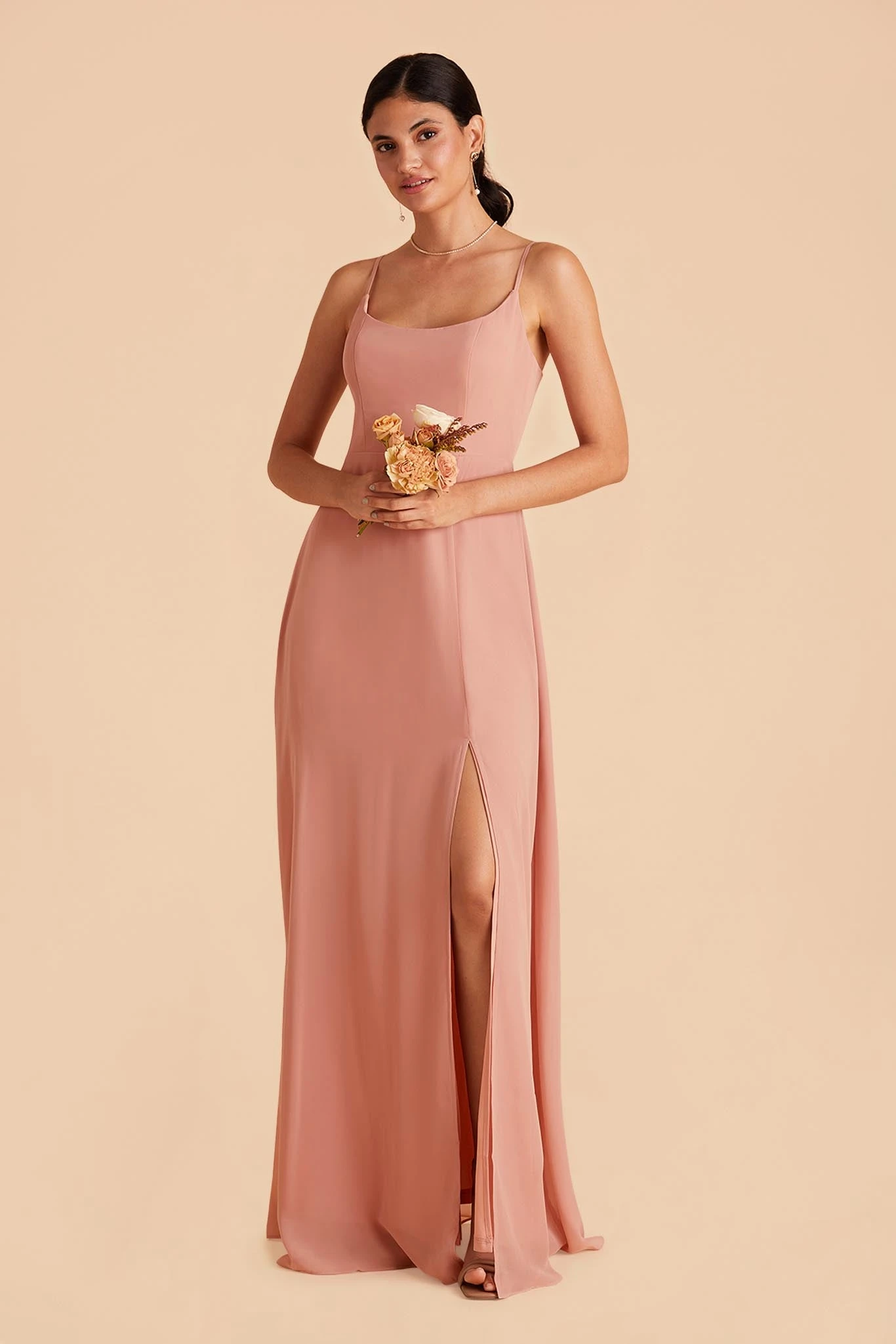 Amy Chiffon Dress - Dusty Rose 3 Amy Chiffon Dress - Dusty Rose