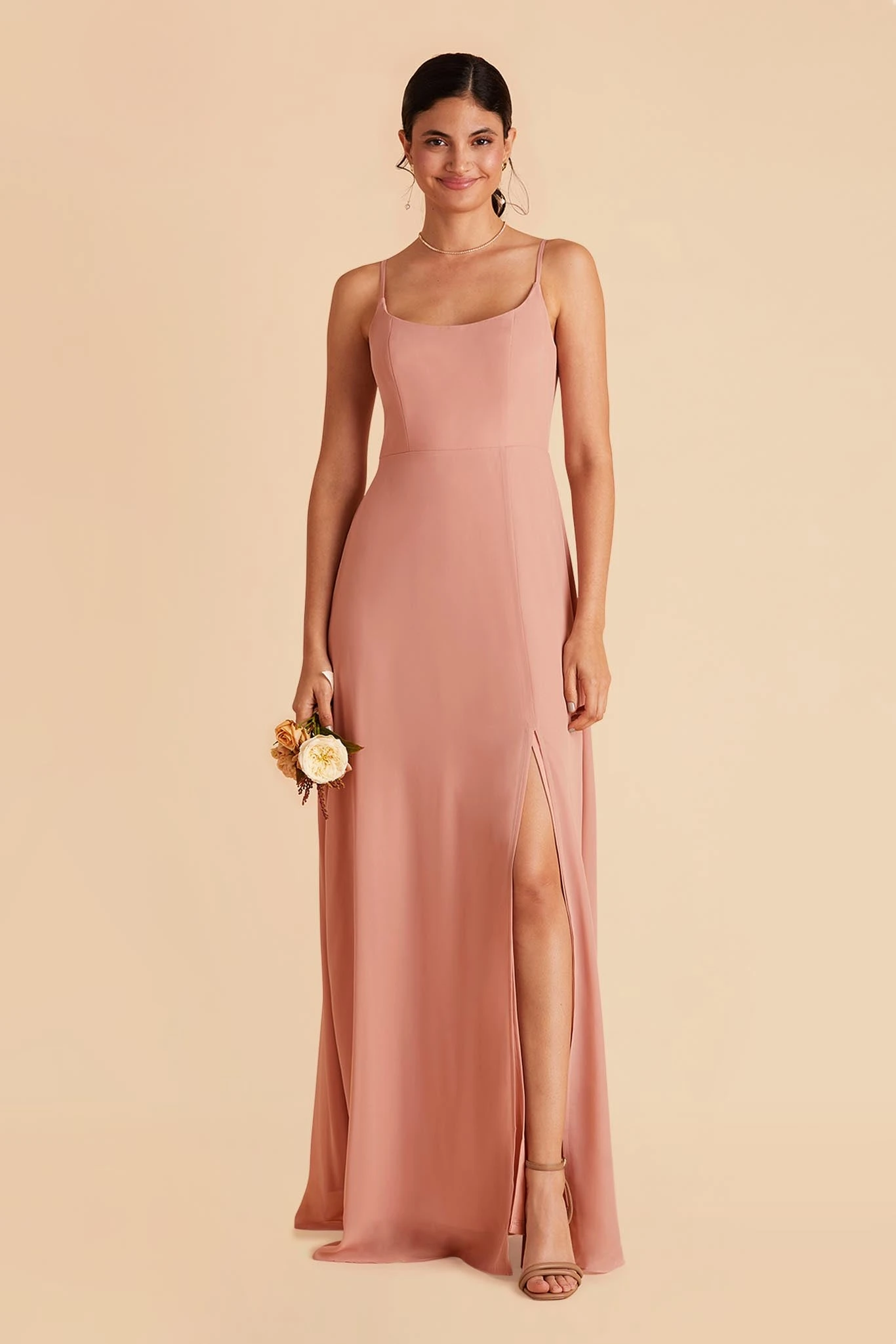 Amy Chiffon Dress - Dusty Rose 6 Amy Chiffon Dress - Dusty Rose - Image 4