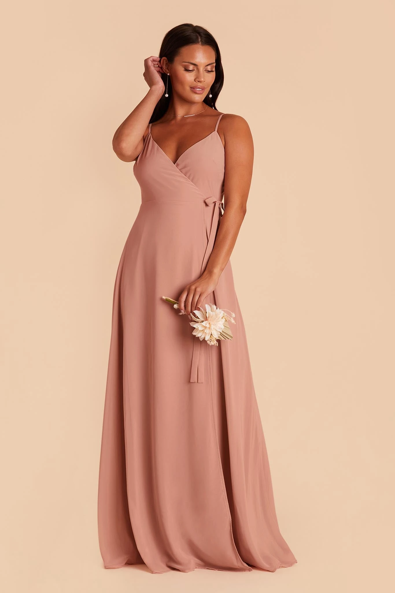 Cindy Chiffon Dress - Dusty Rose 5 Cindy Chiffon Dress - Dusty Rose - Image 3