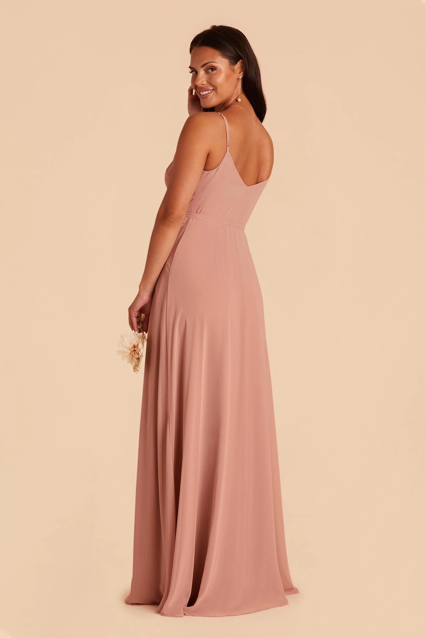 Cindy Chiffon Dress - Dusty Rose 7 Cindy Chiffon Dress - Dusty Rose - Image 5