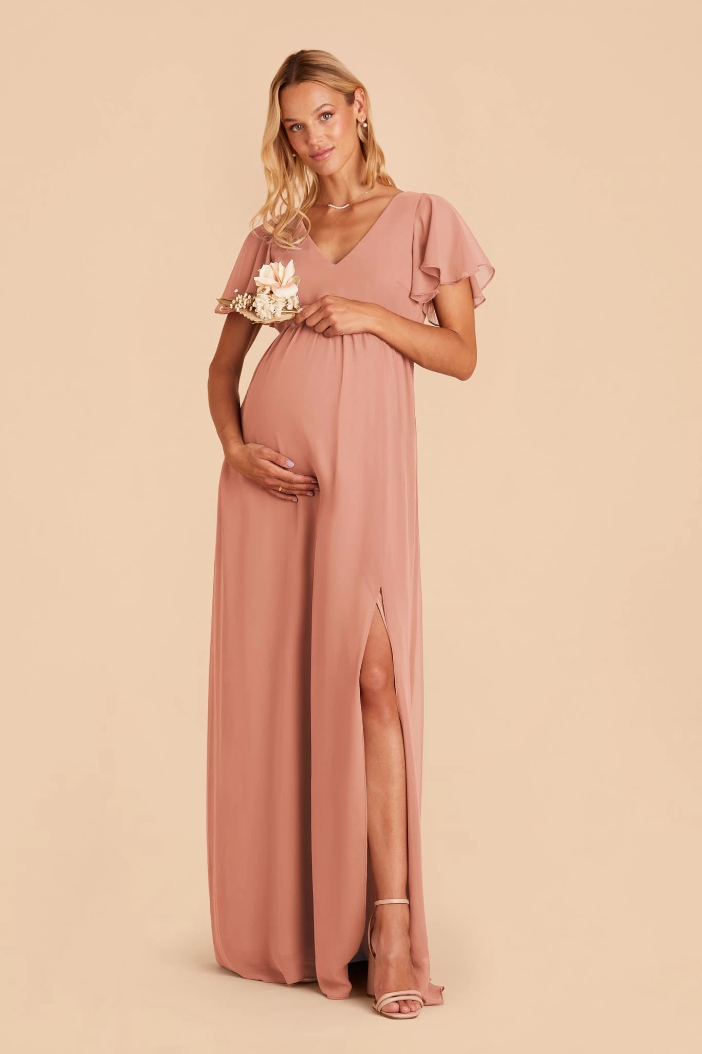 Hannah Empire Dress - Dusty Rose 4 Hannah Empire Dress - Dusty Rose - Image 2