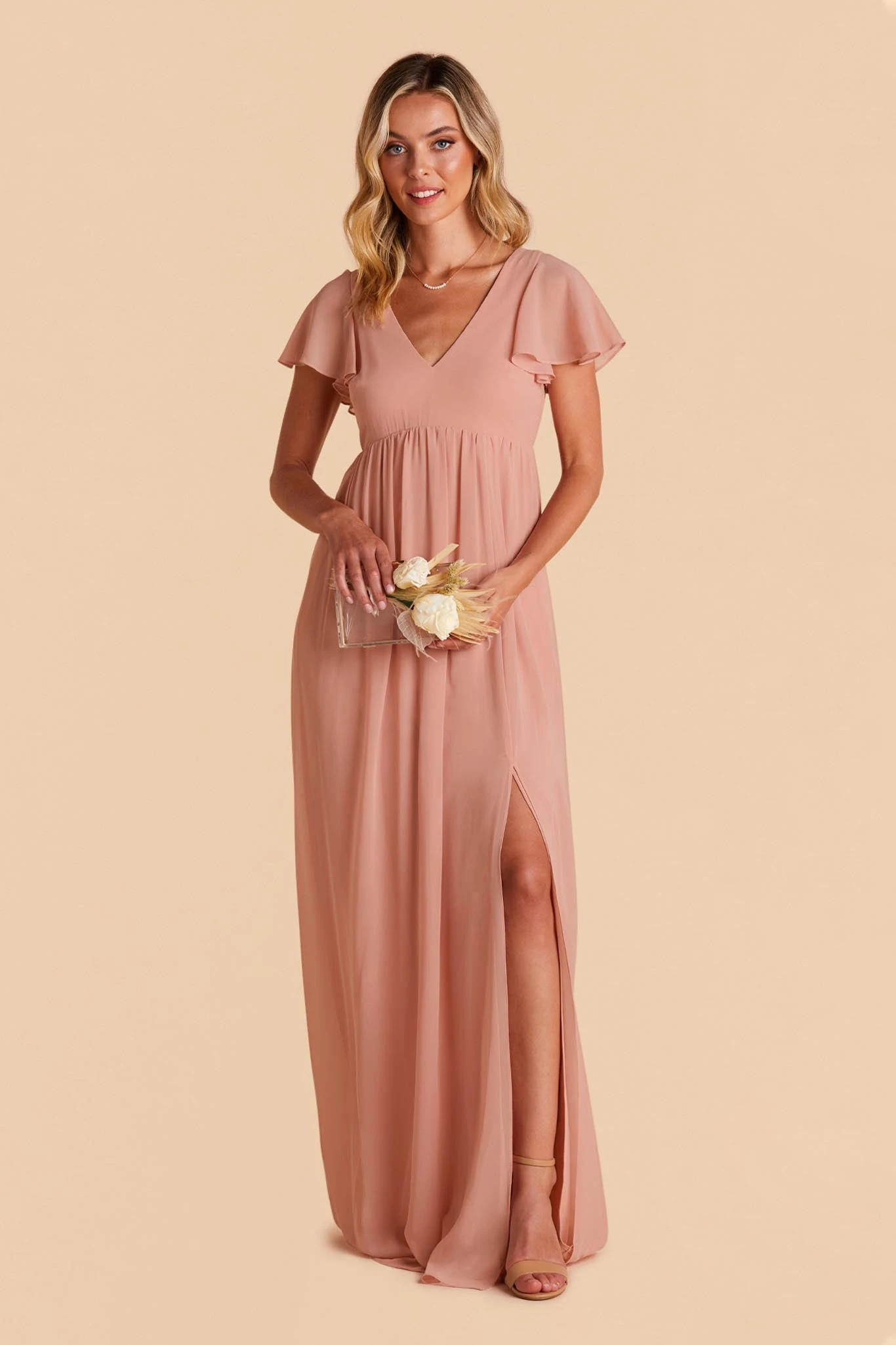 Hannah Empire Dress - Dusty Rose 3 Hannah Empire Dress - Dusty Rose