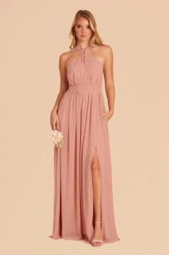 Kiko Chiffon Dress - Dusty Rose