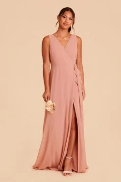 Minae Chiffon Dress - Dusty Rose