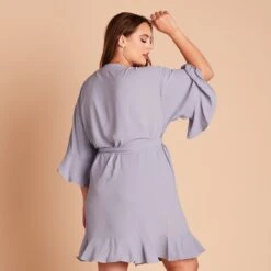 Kenny Ruffle Robe - Dusty Blue -Elegance Bridal Store e11e9f5b1a64a277c5eb6d008c2ac59f