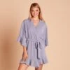 Kenny Ruffle Robe - Dusty Blue 2 Kenny Ruffle Robe - Dusty Blue -Elegance Bridal Store ea3881ece7b78090fa41f7e48c200d68
