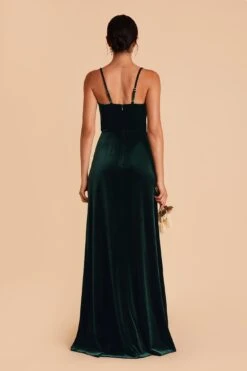 Ash Velvet Dress - Emerald -Elegance Bridal Store emerald ash velvet bridesmaid dress 03