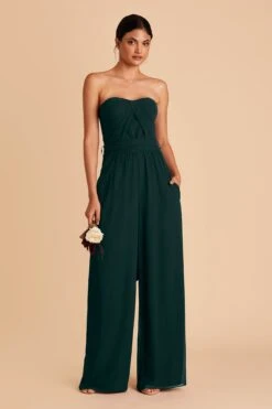 Gigi Convertible Jumpsuit - Emerald -Elegance Bridal Store emerald gigi convertible bridesmaid jumpsuit 01