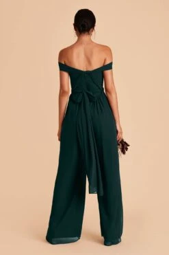 Gigi Convertible Jumpsuit - Emerald -Elegance Bridal Store emerald gigi convertible bridesmaid jumpsuit 03