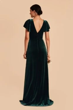 Hannah Velvet Dress - Emerald 12 Hannah Velvet Dress - Emerald -Elegance Bridal Store emerald hannah velvet bridesmaid dress 03