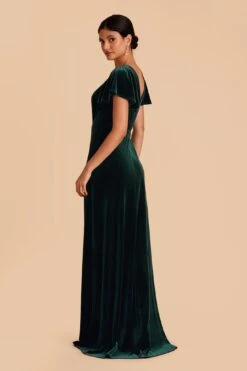 Hannah Velvet Dress - Emerald 11 Hannah Velvet Dress - Emerald -Elegance Bridal Store emerald hannah velvet bridesmaid dress 04