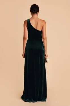 Kira Velvet Dress - Emerald -Elegance Bridal Store emerald kira velvet bridesmaid dress 03