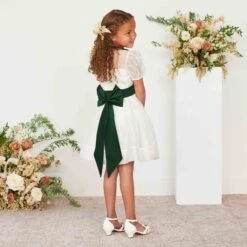 Liz Flower Girl Sash - Emerald -Elegance Bridal Store emerald liz flower girl sash 01 2a546e6c 1b11 48ef 8a47 0781b2cde315