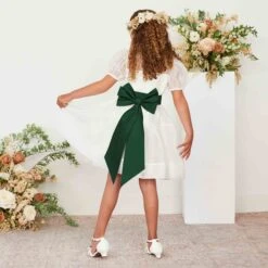 Liz Flower Girl Sash - Emerald -Elegance Bridal Store emerald liz flower girl sash 02 875df3ac 8943 45ee bce2 8ade3e345362