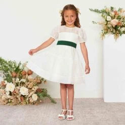 Liz Flower Girl Sash - Emerald -Elegance Bridal Store emerald liz flower girl sash 04