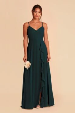 Theresa Chiffon Dress - Emerald -Elegance Bridal Store emerald theresa convertible slit bridesmaid dress 01