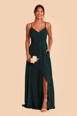 Theresa Chiffon Dress - Emerald