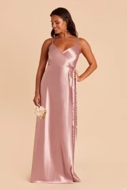 Cindy Shiny Satin Dress - English Rose -Elegance Bridal Store english rose cindy satin bridesmaid dress 02