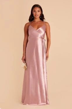 Cindy Shiny Satin Dress - English Rose -Elegance Bridal Store english rose cindy satin bridesmaid dress 03