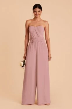 Gigi Convertible Jumpsuit - English Rose -Elegance Bridal Store english rose gigi convertible slit bridesmaid jumpsuit 02