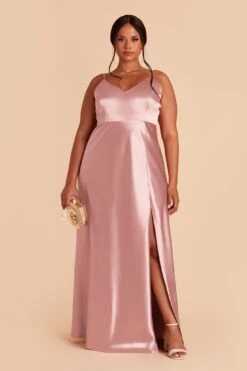 Jay Shiny Satin Dress - English Rose -Elegance Bridal Store english rose jay plus size bridesmaid dress 01