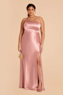 Kensie Shiny Satin Dress - English Rose 13 Kensie Shiny Satin Dress - English Rose -Elegance Bridal Store english rose kensie plus size bridesmaid dress 01