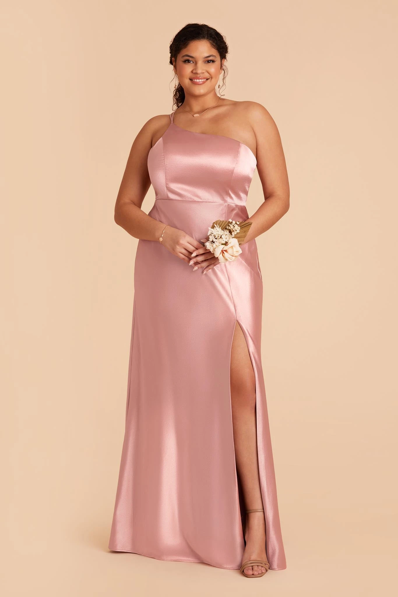 Kensie Shiny Satin Dress - English Rose 4 Kensie Shiny Satin Dress - English Rose - Image 2