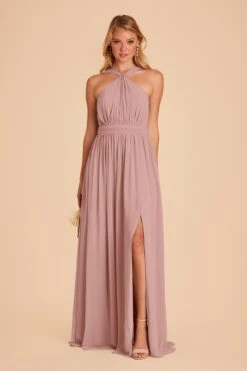 Kiko Chiffon Dress - English Rose 10 Kiko Chiffon Dress - English Rose -Elegance Bridal Store english rose kiko convertible slit bridesmaid dress 02
