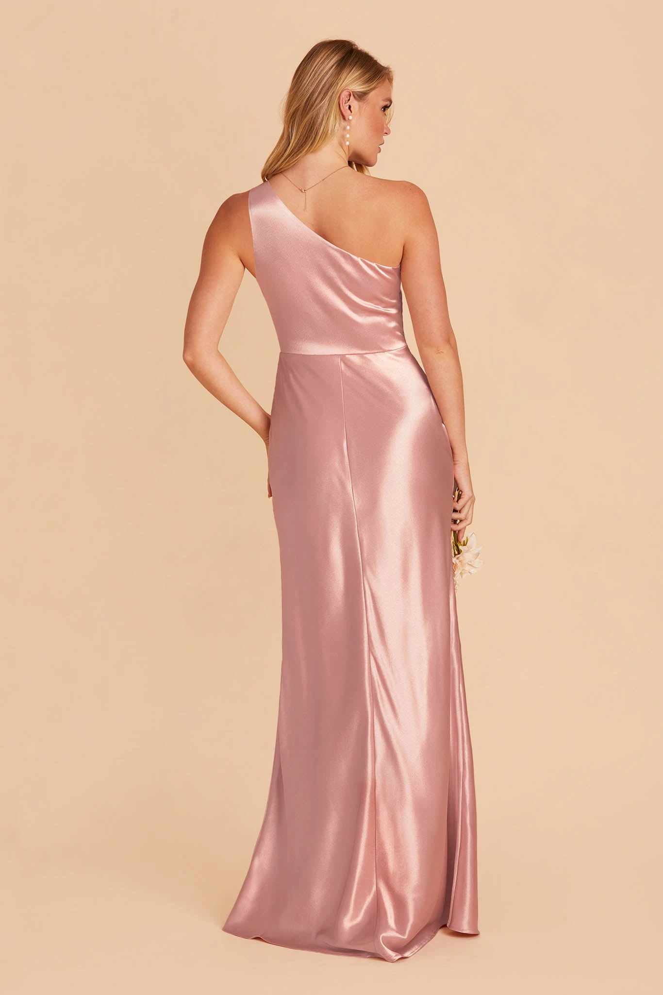 Kira Shiny Satin Dress - English Rose 8 Kira Shiny Satin Dress - English Rose - Image 6