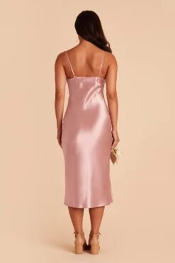 Lisa Shiny Satin Midi Dress - English Rose -Elegance Bridal Store english rose lisa midi satin bridesmaid dress 05