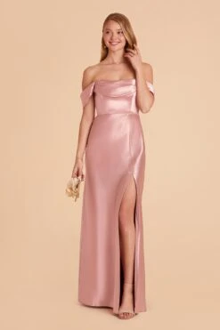 Mia Shiny Satin Convertible Dress - English Rose 11 Mia Shiny Satin Convertible Dress - English Rose -Elegance Bridal Store english rose mia satin bridesmaid dress 02