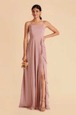 Winnie Convertible Chiffon Dress - English Rose -Elegance Bridal Store english rose winnie convertible slit bridesmaid dress 02