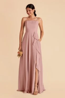 Winnie Convertible Chiffon Dress - English Rose -Elegance Bridal Store english rose winnie convertible slit bridesmaid dress 03