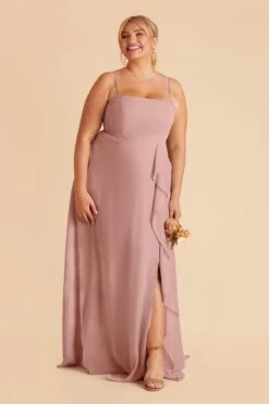 Winnie Convertible Chiffon Dress - English Rose -Elegance Bridal Store english rose winnie convertible slit plus size bridesmaid dress 01