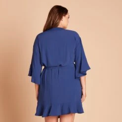 Kenny Ruffle Robe - Slate Blue -Elegance Bridal Store f2b798c3d24c5d30139dea0882033b9a