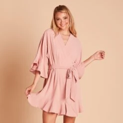 Kenny Ruffle Robe - Dusty Rose -Elegance Bridal Store f6da7a0b11b5f430a1f5fb2dfd6bc90f