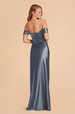 Mia Shiny Satin Convertible Dress - French Blue -Elegance Bridal Store french blue mia satin bridesmaid dress 04