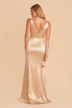 Gloria Shiny Satin Dress - Gold -Elegance Bridal Store gold gloria satin bridesmaid dress 03