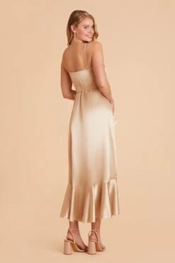 YC Shiny Satin Midi Dress - Gold -Elegance Bridal Store gold yc satin bridesmaid dress 04 5991d545 b828 4af9 8b88 88ca72356ff3