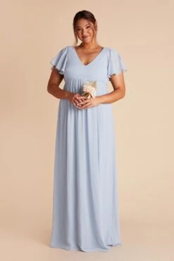 Hannah Empire Dress - Ice Blue -Elegance Bridal Store ice blue hannah plus size bridesmaid dress 02