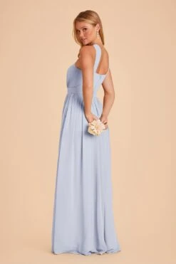 Kiko Chiffon Dress - Ice Blue -Elegance Bridal Store ice blue kiko slit bridesmaid dress 04