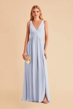 Laurie Empire Dress - Ice Blue 17 Laurie Empire Dress - Ice Blue -Elegance Bridal Store ice blue laurie slit bridesmaid dress 06