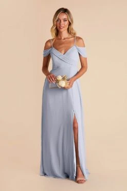 Spence Convertible Dress - Ice Blue -Elegance Bridal Store ice blue spence convertible slit bridesmaid dress 01