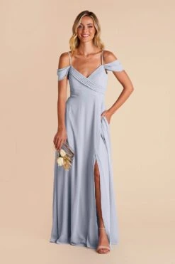 Spence Convertible Dress - Ice Blue -Elegance Bridal Store ice blue spence convertible slit bridesmaid dress 03