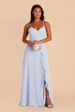 Theresa Chiffon Dress - Ice Blue -Elegance Bridal Store ice blue theresa convertible slit bridesmaid dress 01