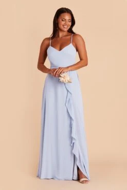 Theresa Chiffon Dress - Ice Blue